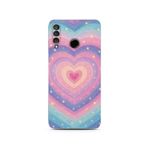 Manitoba Huawei P30 Lite ile Uyumlu Baskılı Yumuşak Silikon Telefon Kılıfı, Gökkuşağı Kalp Desen
