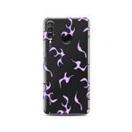 Manitoba Huawei P30 Lite ile Uyumlu Baskılı Yumuşak Silikon Telefon Kılıfı, Mor Desen