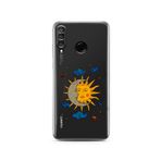 Manitoba Huawei P30 Lite ile Uyumlu Baskılı Yumuşak Silikon Telefon Kılıfı, Şeffaf, Ay ve Güneş Deseni
