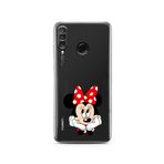 Manitoba Huawei P30 Lite ile Uyumlu Baskılı Yumuşak Silikon Telefon Kılıfı, Şeffaf, Minnie Mouse Desen