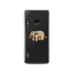 Manitoba Huawei P30 Lite ile Uyumlu Baskılı Yumuşak Silikon Telefon Kılıfı, Şeffaf, Tembel Hayvan Deseni