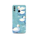 Manitoba Huawei P30 Lite ile Uyumlu Baskılı Yumuşak Silikon Telefon Kılıfı, Turkuaz, Ördek Deseni