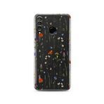 Manitoba Huawei P30 Lite ile Uyumlu Çiçekler Tasarımlı Baskılı Şeffaf Telefon Kılıfı