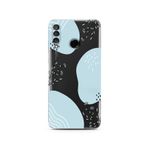 Manitoba Huawei P30 Lite ile Uyumlu Sanatsal Şekiller Tasarımlı Baskılı Şeffaf Telefon Kılıfı, Çok Renkli