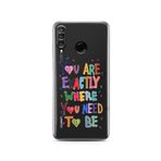 Manitoba Huawei P30 Lite ile Uyumlu You Are Exactly Tasarımlı Baskılı Şeffaf Telefon Kılıfı, Çok Renkli