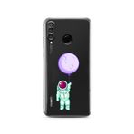 Manitoba Huawei P30 Lite Uyumlu Astronot Tasarımlı Baskılı Şeffaf Telefon Kılıfı