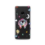 Manitoba Huawei P30 Lite Uyumlu Ay ve Güneş Tasarımlı Baskılı Şeffaf Telefon Kılıfı, Çok Renkli