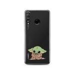 Manitoba Huawei P30 Lite Uyumlu Baby Yoda Tasarımlı Baskılı Şeffaf Telefon Kılıfı, Silikon, Çok Renkli