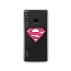 Manitoba Huawei P30 Lite Uyumlu Baskılı Şeffaf Silikon Telefon Kılıfı, Superman Tasarımı, Pembe