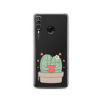 Manitoba Huawei P30 Lite Uyumlu Baskılı Yumuşak Silikon Şeffaf Telefon Kılıfı, Kaktüs Deseni
