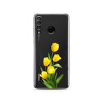 Manitoba Huawei P30 Lite Uyumlu Baskılı Yumuşak Silikon Şeffaf Telefon Kılıfı, Sarı Çiçek Deseni