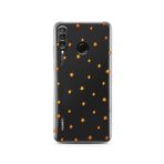 Manitoba Huawei P30 Lite Uyumlu Baskılı Yumuşak Silikon Şeffaf Telefon Kılıfı, Yıldız Deseni, Siyah