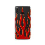 Manitoba Huawei P30 Lite Uyumlu Baskılı Yumuşak Silikon Telefon Kılıfı, Şeffaf, Alev Deseni