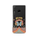 Manitoba Huawei P30 Lite Uyumlu Believe Tasarımlı Baskılı Şeffaf Telefon Kılıfı, Çok Renkli