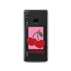 Manitoba Huawei P30 Lite Uyumlu Cherry Tasarımlı Baskılı Şeffaf Telefon Kılıfı
