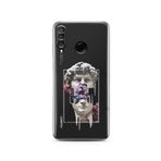 Manitoba Huawei P30 Lite Uyumlu David Vaporwave Tasarımlı Baskılı Şeffaf Telefon Kılıfı, Çok Renkli