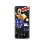 Manitoba Huawei P30 Lite Uyumlu Express Ticket Tasarımlı Baskılı Şeffaf Telefon Kılıfı, Çok Renkli