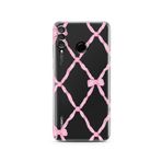 Manitoba Huawei P30 Lite Uyumlu Fiyonk Tasarımlı Baskılı Şeffaf Telefon Kılıfı, Pembe