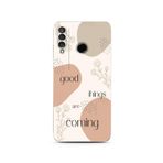 Manitoba Huawei P30 Lite Uyumlu Good Things Are Coming Tasarımlı Baskılı Şeffaf Telefon Kılıfı, Çok Renkli