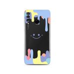 Manitoba Huawei P30 Lite Uyumlu Gülen Yüz Tasarımlı Baskılı Şeffaf Telefon Kılıfı, Çok Renkli