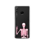 Manitoba Huawei P30 Lite Uyumlu İskelet Tasarımlı Baskılı Şeffaf Telefon Kılıfı, Çok Renkli