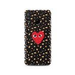 Manitoba Huawei P30 Lite Uyumlu Kalp ve Leopar Desen Tasarımlı Baskılı Şeffaf Telefon Kılıfı, Çok Renkli