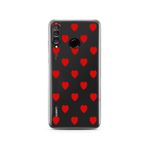 Manitoba Huawei P30 Lite Uyumlu Kalpler Tasarımlı Baskılı Şeffaf Telefon Kılıfı