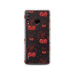 Manitoba Huawei P30 Lite Uyumlu Kiraz ve Kalpler Tasarımlı Baskılı Şeffaf Telefon Kılıfı