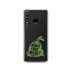 Manitoba Huawei P30 Lite Uyumlu Make That Money Tasarımlı Baskılı Şeffaf Telefon Kılıfı, Çok Renkli