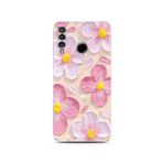 Manitoba Huawei P30 Lite Uyumlu Pastel Çiçek Tasarımlı Baskılı Şeffaf Telefon Kılıfı