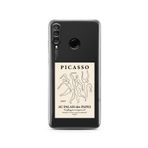 Manitoba Huawei P30 Lite Uyumlu Picasso Tasarımlı Baskılı Şeffaf Telefon Kılıfı, Çok Renkli