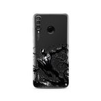 Manitoba Huawei P30 Lite Uyumlu Siyah Örümcek Tasarımlı Baskılı Şeffaf Telefon Kılıfı