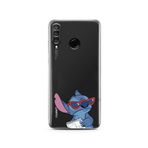 Manitoba Huawei P30 Lite Uyumlu Stitch Tasarımlı Baskılı Şeffaf Telefon Kılıfı, Çok Renkli