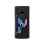 Manitoba Huawei P30 Lite Uyumlu Stitch Tasarımlı Baskılı Şeffaf Telefon Kılıfı