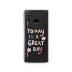 Manitoba Huawei P30 Lite Uyumlu Today Is A Great Day Tasarımlı Baskılı Şeffaf Telefon Kılıfı, Çok Renkli