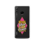 Manitoba Huawei P30 Lite Uyumlu Work Hard Tasarımlı Baskılı Şeffaf Telefon Kılıfı