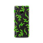 Manitoba Huawei P30 Lite Uyumlu Yeşil Yıldırım Tasarımlı Baskılı Şeffaf Telefon Kılıfı