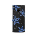 Manitoba Huawei P30 Lite Uyumlu Yıldız Tasarımlı Baskılı Şeffaf Telefon Kılıfı, Silikon