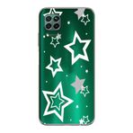 Manitoba Huawei P40 Lite ile Uyumlu Baskılı Yumuşak Silikon Şeffaf Telefon Kılıfı, Yıldız Deseni, Yeşil