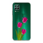 Manitoba Huawei P40 Lite ile Uyumlu Baskılı Yumuşak Silikon Telefon Kılıfı, Yeşil, Lale Deseni