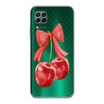 Manitoba Huawei P40 Lite ile Uyumlu Kiraz Tasarımlı Baskılı Şeffaf Silikon Telefon Kılıfı