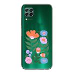 Manitoba Huawei P40 Lite ile Uyumlu Sanatsal Çiçek Tasarımlı Baskılı Şeffaf Silikon Telefon Kılıfı