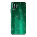 Manitoba Huawei P40 Lite ile Uyumlu Yonca Tasarımlı Baskılı Şeffaf Silikon Telefon Kılıfı