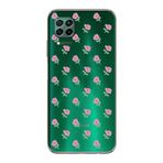 Manitoba Huawei P40 Lite Uyumlu Çiçek Tasarımlı Baskılı Şeffaf Telefon Kılıfı, Yeşil