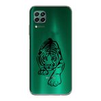Manitoba Huawei P40 Lite Uyumlu Kaplan Tasarımlı Baskılı Şeffaf Telefon Kılıfı, Yeşil