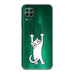 Manitoba Huawei P40 Lite Uyumlu Kedi Tasarımlı Baskılı Şeffaf Telefon Kılıfı, Yeşil
