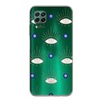 Manitoba Huawei P40 Lite Uyumlu Nazar Boncuğu Tasarımlı Baskılı Şeffaf Telefon Kılıfı, Yeşil