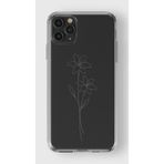 Manitoba iPhone 11 Pro Max Uyumlu Baskılı Yumuşak Silikon Şeffaf Telefon Kılıfı, Çiçek Deseni