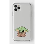 Manitoba iPhone 11 Pro Uyumlu Baby Yoda Tasarımlı Baskılı Şeffaf Telefon Kılıfı