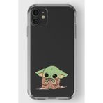 Manitoba iPhone 11 Uyumlu Baby Yoda Tasarımlı Şeffaf Telefon Kılıfı, Silikon, Çok Renkli